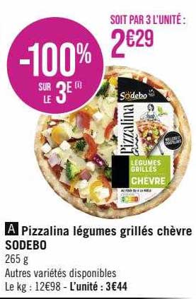Pizzalina Légumes Grillés Chèvre Sodebo