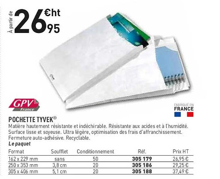 Pochette Tyvek Gpv France