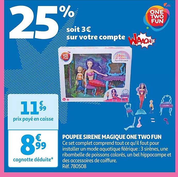 poupée sirène magique one two fun