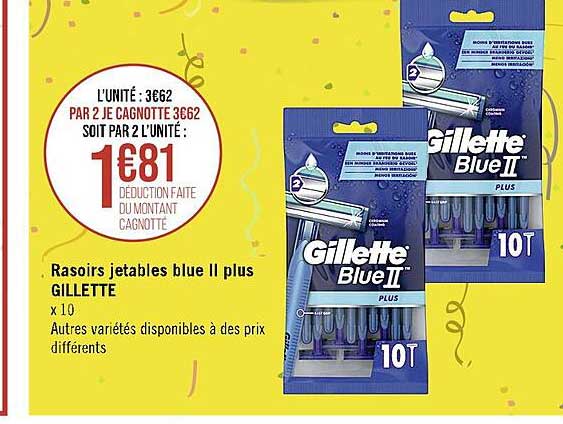 Rasoirs Jetables Blue II Plus Gillette