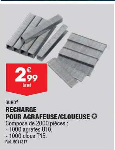 recharge pour agrafeuse-cloueuse duro