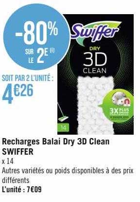 Recharges Balai Dry 3d Clean Swiffer