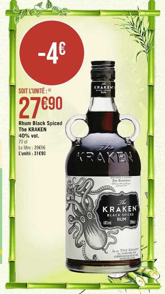 rhum black spiced the kraken 40% vol.