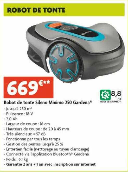 robot de tonte sileno minimo 250 gardena