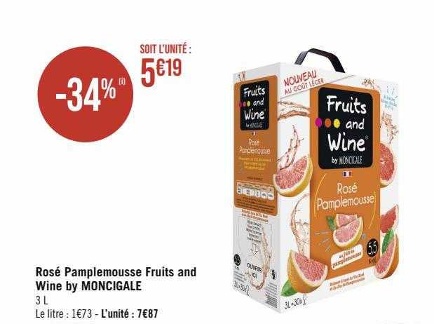 rosé pamplemousse fruits and wine by moncigale
