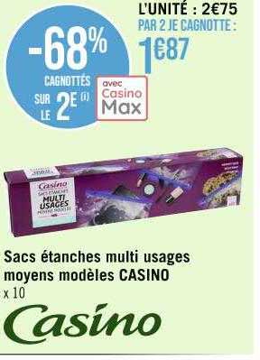 sacs étanches multi usages moyens modèles casino