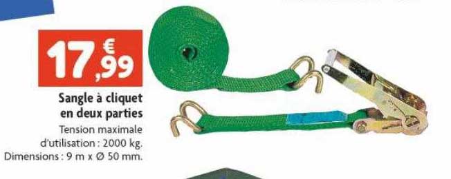 sangle à cliquet en doux parties