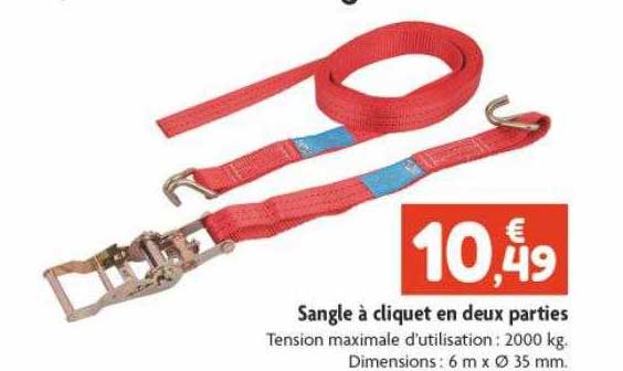sangle à cliquet en doux parties