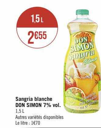 sangria blanche don simon 7% vol.