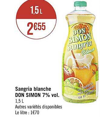 sangria blanche don simon 7% vol.