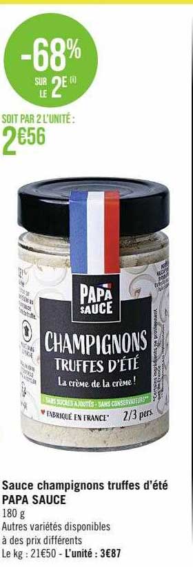 sauce champignons truffes d'été papa sauce
