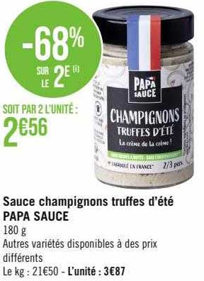 sauce champignons truffes d'été papa sauce