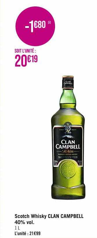 scotch whisky clan campbell 40% vol.