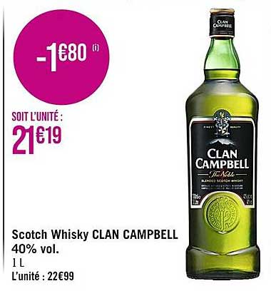 scotch whisky clan campbell 40% vol.