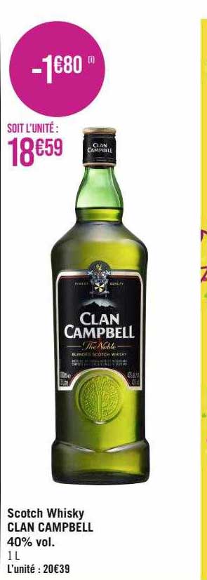 scotch whisky clan campbell 40% vol.