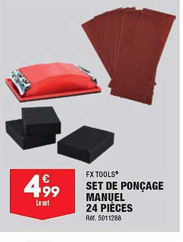 set de ponçage manuel 24 pièces fx tools