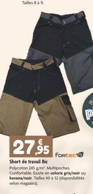 short de travail bic fortec