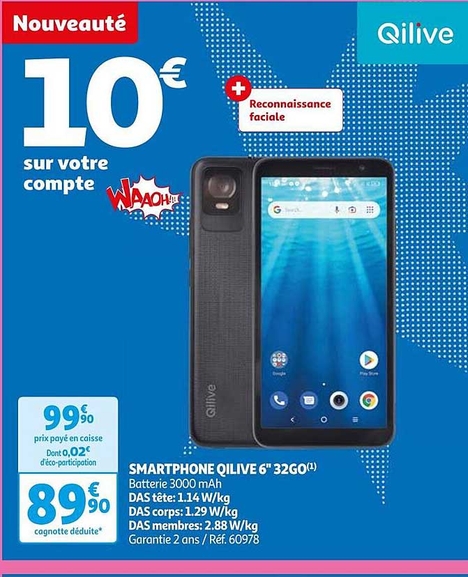 smartphone qilive 6" 32go