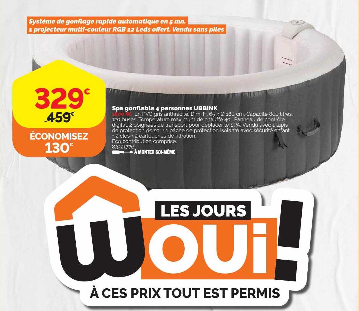 spa gonflable 4 personnes UBBINK