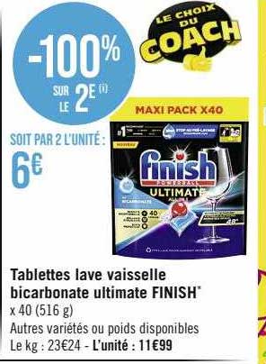tablettes lave vaisselle bicarbonate ultimate finish