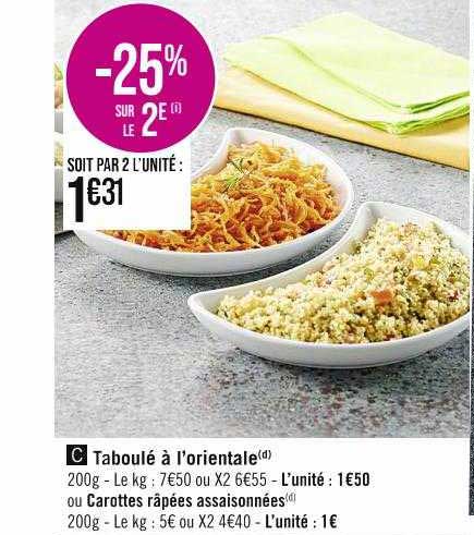 Taboulé à L'orientale Ou Carottes Râpées Assaisonnées