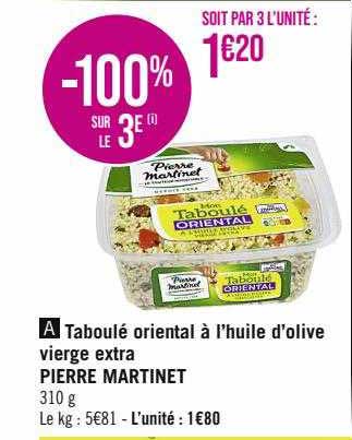 Taboulé Oriental à L'huile D'olive Vierge Extra Pierre Martinet