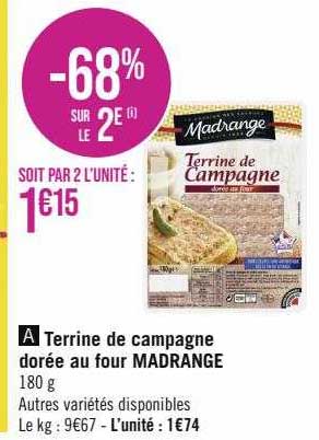 terrine de campagne dorée au four madrange