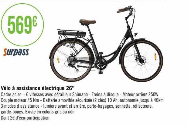vélo à assistance électrique 26" surpass