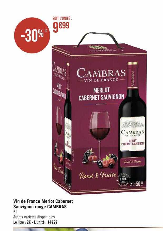 vin de franc merlot cabernet sauvigon rouge cambras