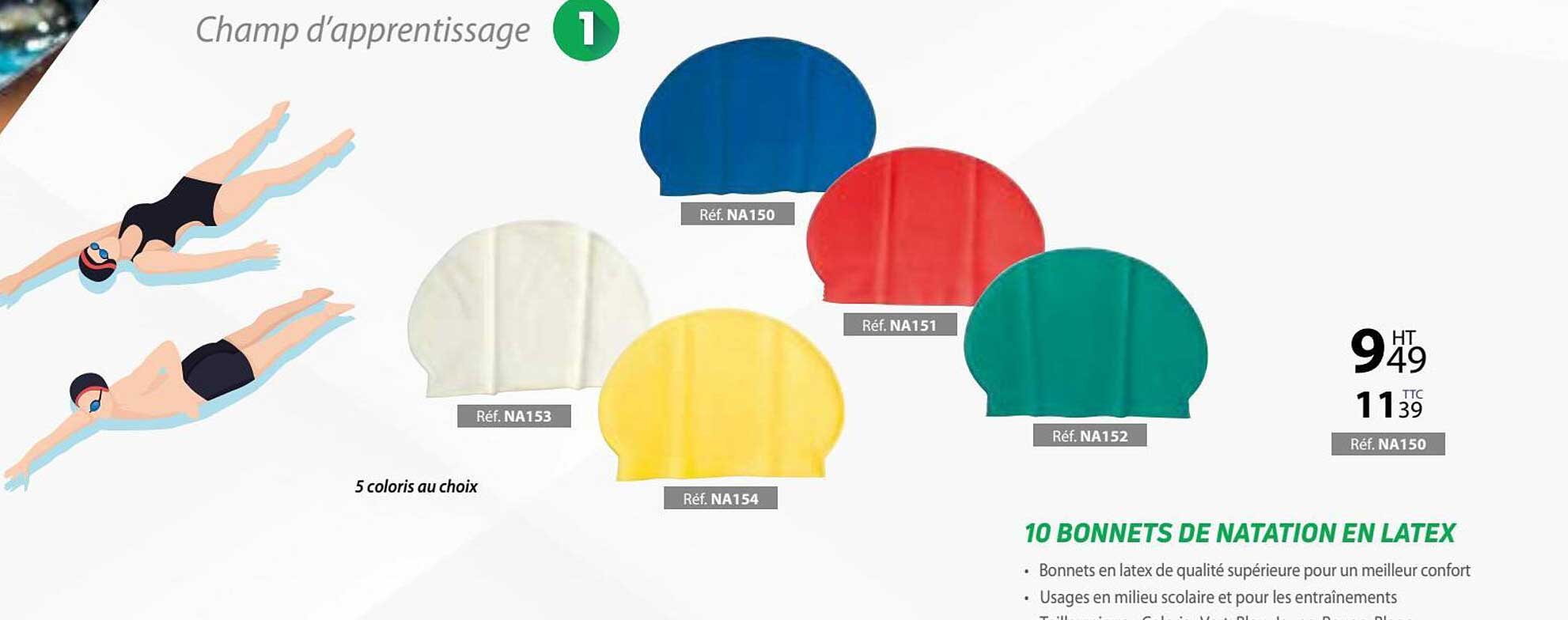 10 bonnets de natation en latex