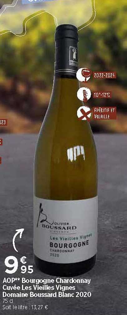 aop bourgogne chardonnay cuvée les vieilles vignes domaine boussard blanc 2020