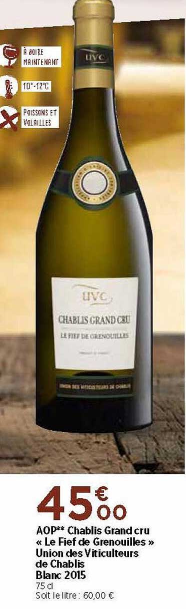 aop chalbis grand cru «le fief de grenouilles» union des viticulteurs de chalbis blanc 2015
