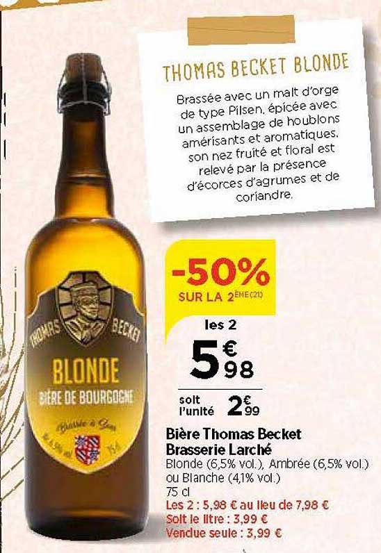 bière thomas becket brasserie larché
