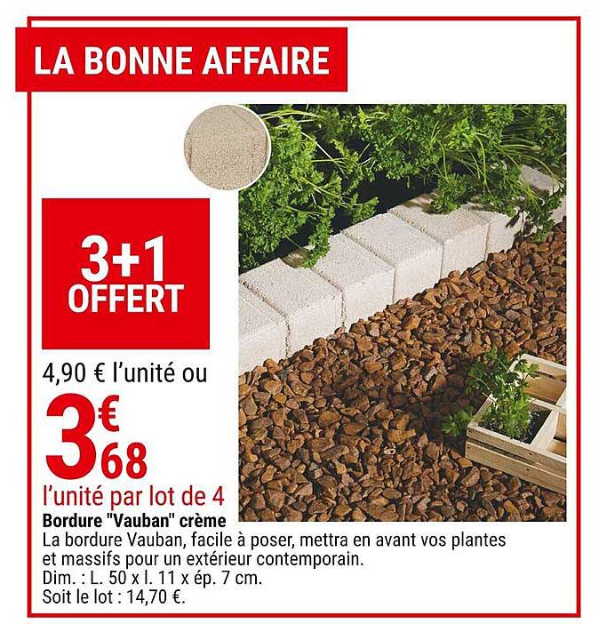 bordure "vauban" crème