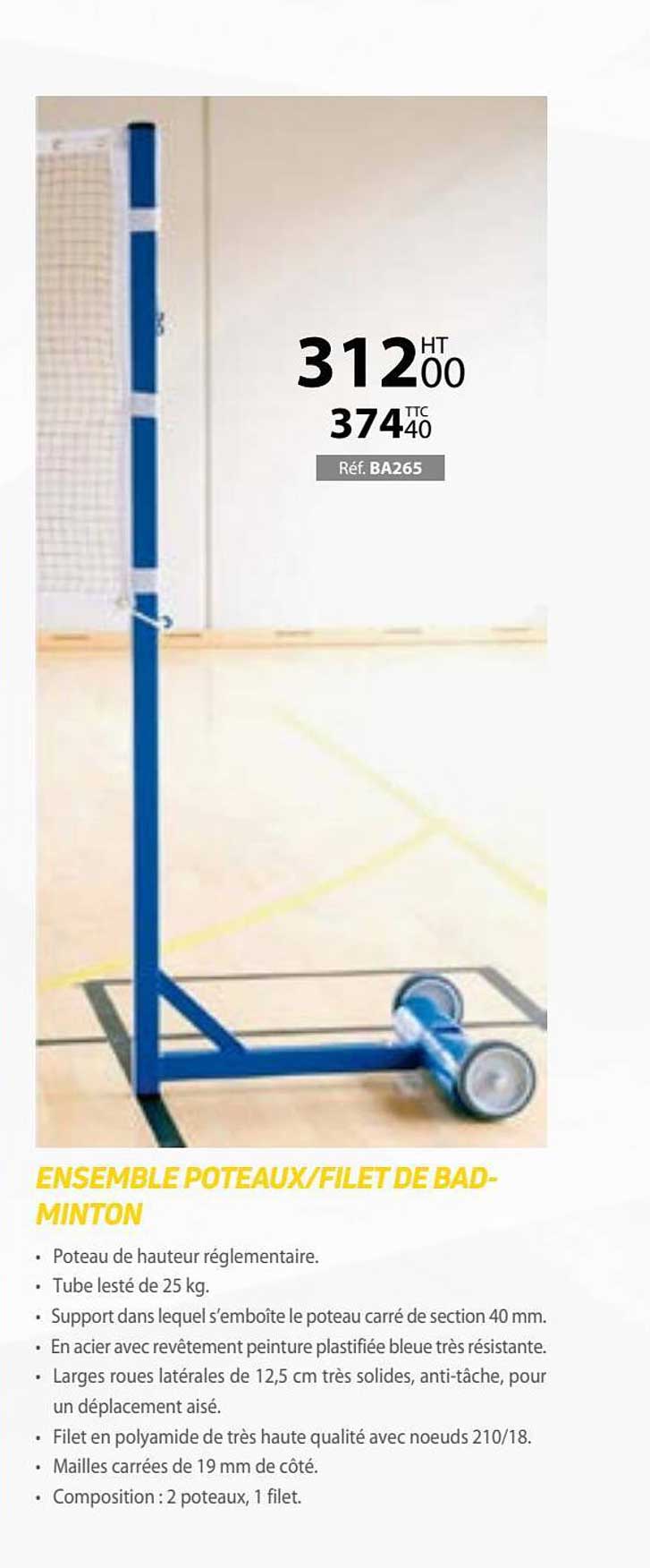 ensemble poteaux-filet de badminton