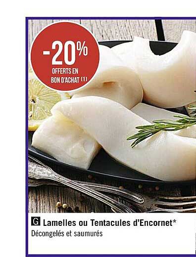 lamelles ou tentacules d'encornet