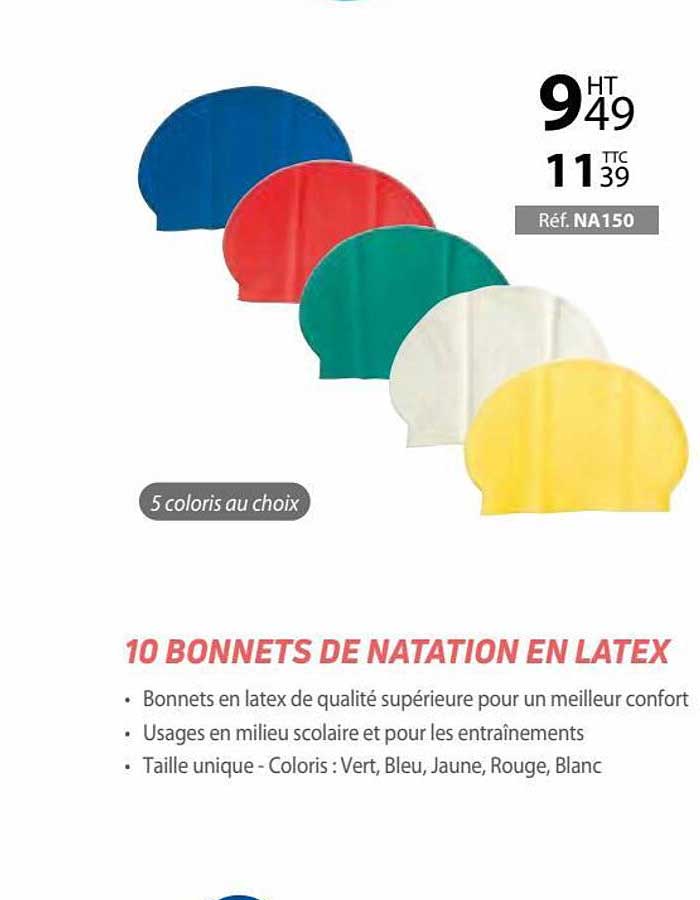 10 bonnets de natation en latex