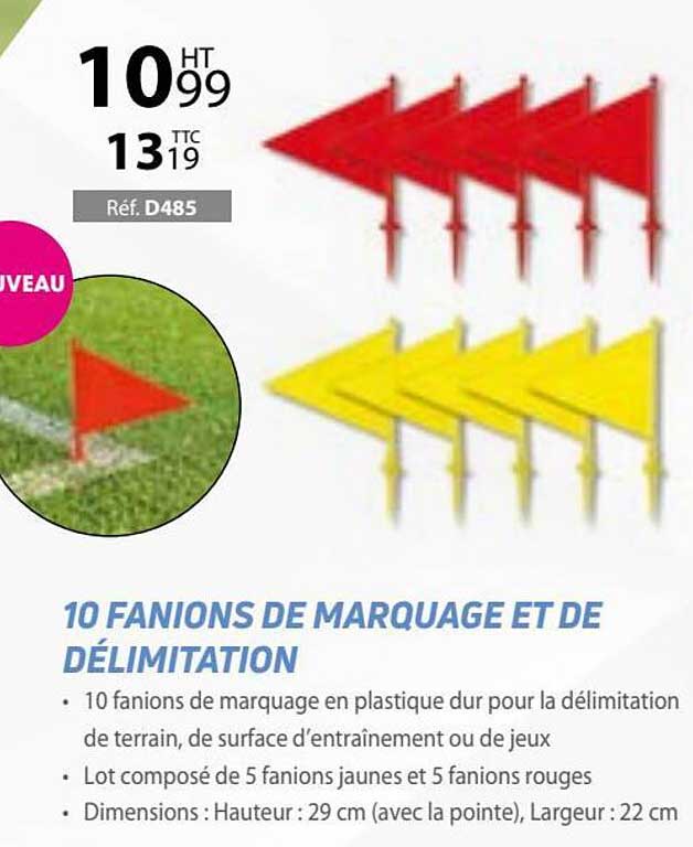 10 Fanions De Marquage Et De Délimitation