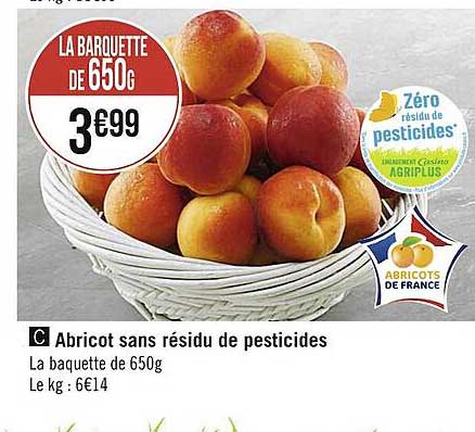 abricot sans résidu de pesticides
