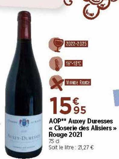 aiop auxey duresses «closerie des alisiers» rouge 2021