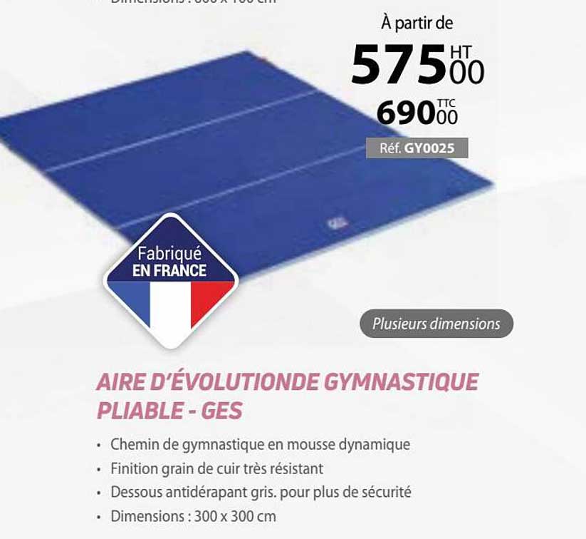 aire d'évolution de gymnastique pliable - ges