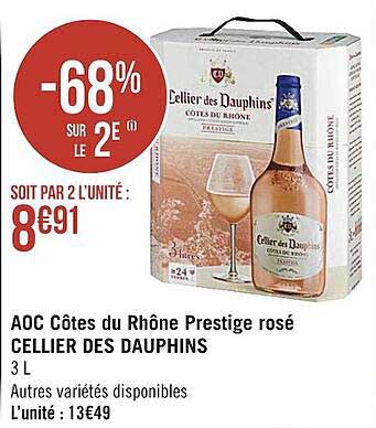 Aoc Côtes Du Rhône Prestige Rosé Cellier Des Dauphins