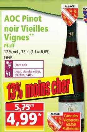 aoc pinot noir vieilles vignes pfaff