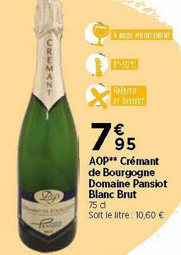 aop** crémant de bourgogne domaine pansiot blanc brut