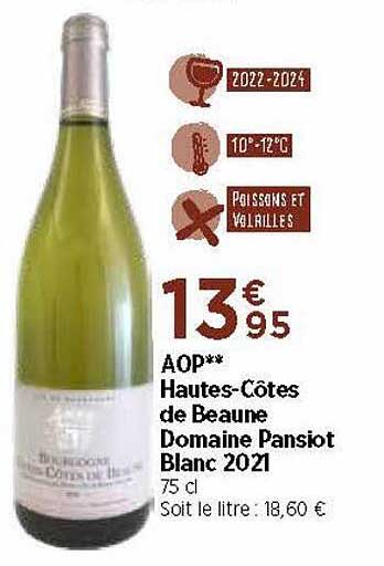 aop** hautes-côtes de beaune domaine pansiot blanc 2021