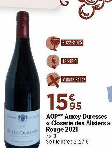 aop auxey duresses «closerie des alisiers» rouge 2021