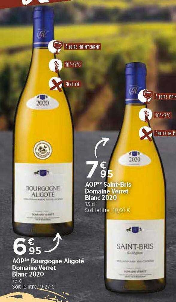 aop bourgogne aligoté domaine verret blanc 2020 aop saint-bris domaine verret blanc 2020