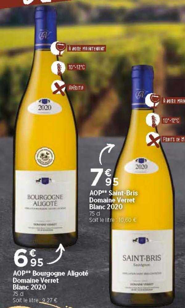 aop bourgogne aligoté domaine verret blanc 2020 aop saint-bris domaine verret blanc 2020