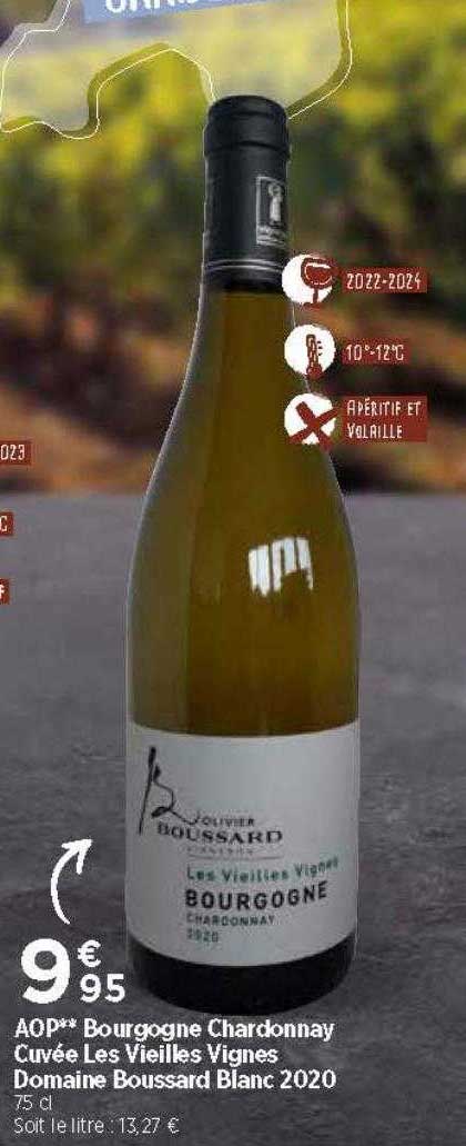 aop bourgogne chardonnay cuvée les vieilles vignes domaine boussard blanc 2020