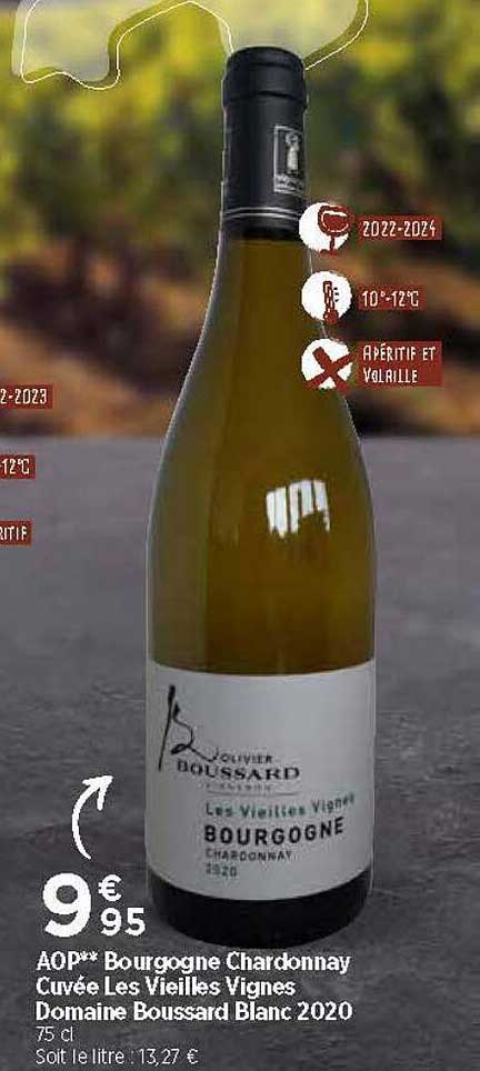 aop bourgogne chardonnay cuvée les vieilles vignes domaine boussard blanc 2020